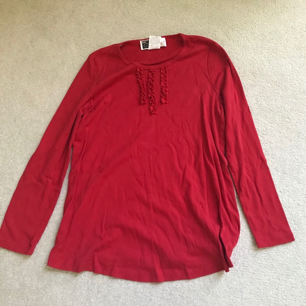 Tomorrow’s Mother long sleeve top w/ ruffle detail